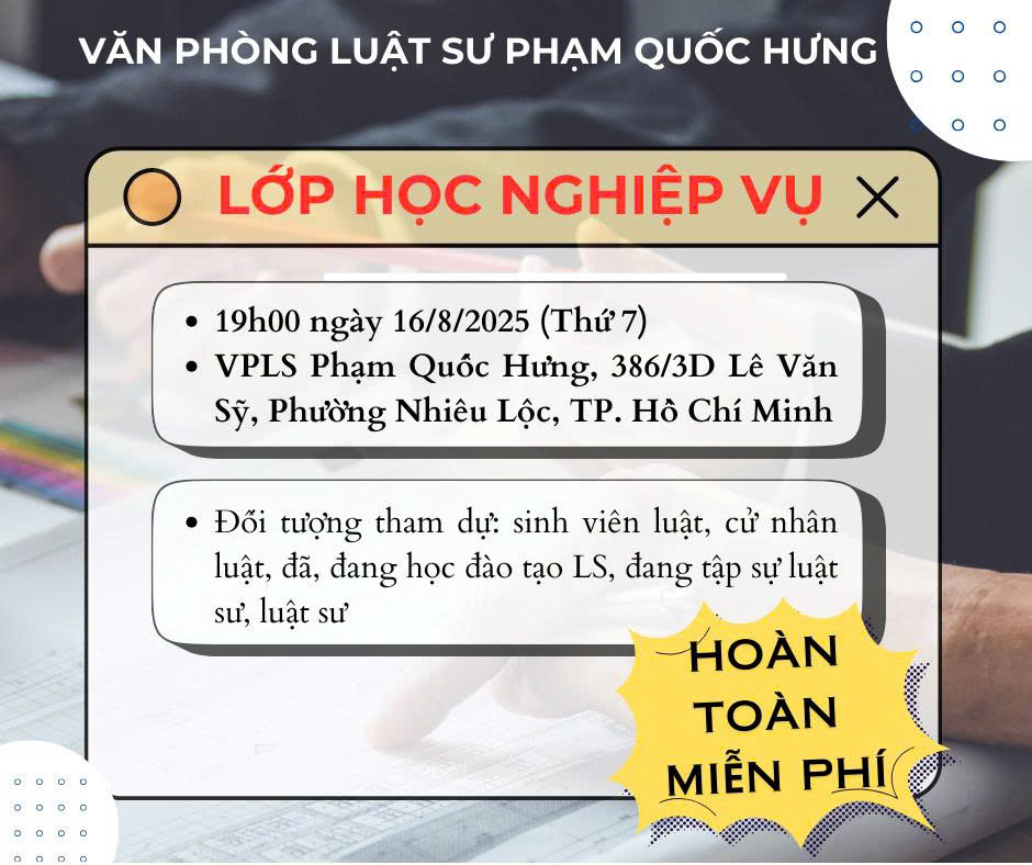 Thông báo tổ chức Lớp nghiệp vụ ngày 16/8/2025