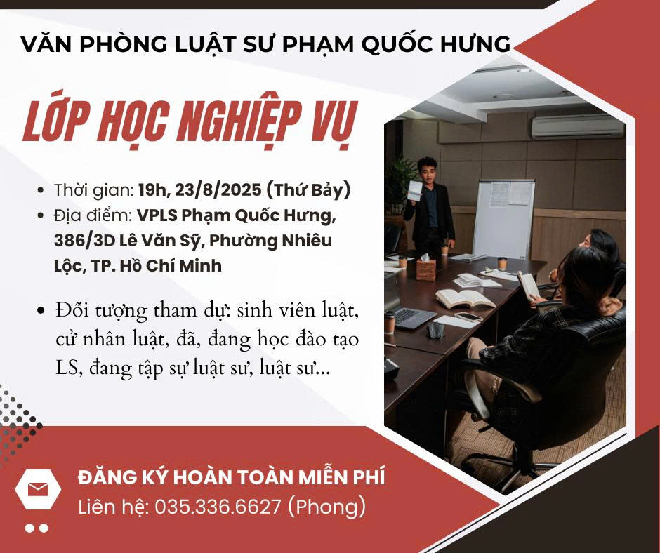 Thông báo tổ chức lớp học nghiệp vụ ngày 22/8/2025